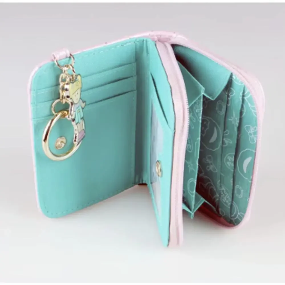 Polly Pocket, Zip-Closure, Bifold Wallet, Pink/Blue Vegan Leather - New